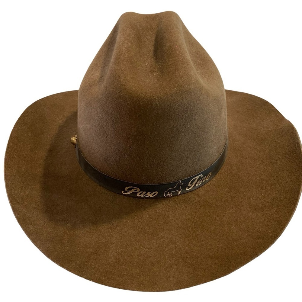 Paso Fino MonteCarlo brown felt hat wide cowboy size 54 -3 1/2
